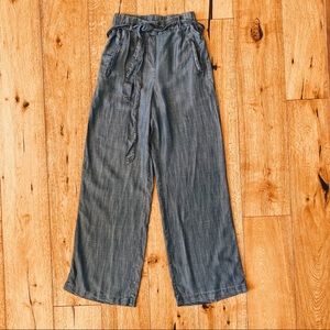 Chambray wise leg pants